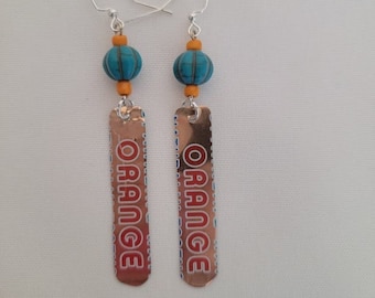 Boucles d'oreilles orange en aluminium recyclé