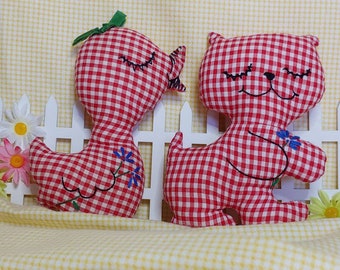 1950's Cat and Duck Stuffed Animals