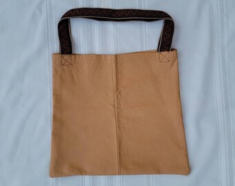 Sac fourre-tout en cuir végétalien marron recyclé