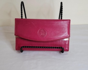 Portefeuille en cuir rouge Prince Gardner Stasher pour chéquier des années 1980