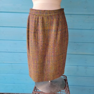 Jupe Ann May en tweed de soie des années 80, taille 6