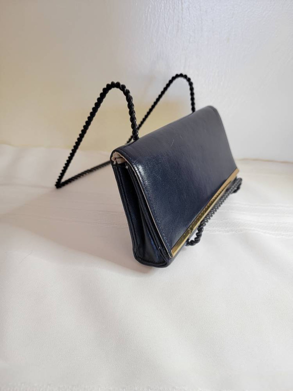Vintage 1950's Navy Blue or Brown Leather Britemode Clutch - Etsy Canada