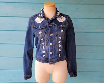 Veste en denim recyclé et dentelle Taille M