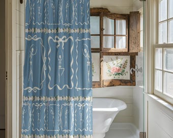 Spooky Toile Shower Curtain: Vintage Halloween Gothic Bath Decor