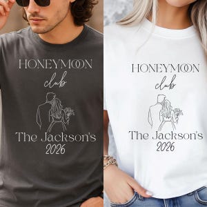 Custom Honeymoon Club Comfort Colors Couples Honeymoon TShirts Mr and Mrs Tee Just Married Gift for Newlywed Personalized Honeymoon