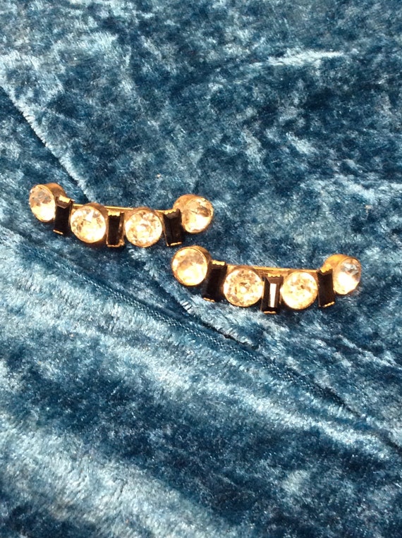 Shoe Trims Art Deco Black and White Crystal Diamante … Gem