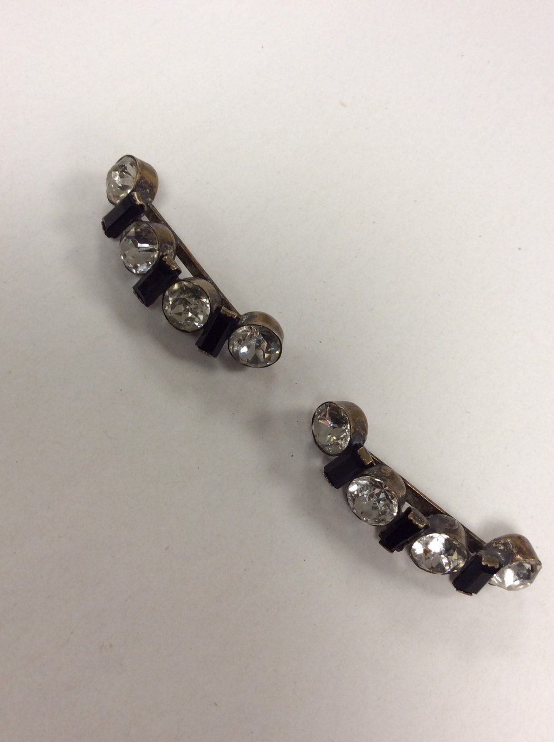 Shoe Trims Art Deco Black and White Crystal Diamante 1920s to Etsy