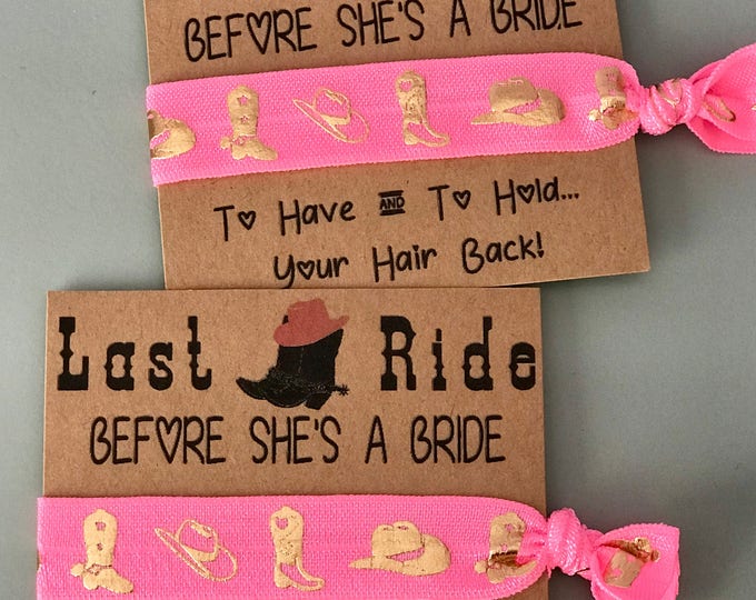 Nash Bash Bachelorette Party Hair Tie Favors Last Ride Before She/'s A Bride Nashlorette
