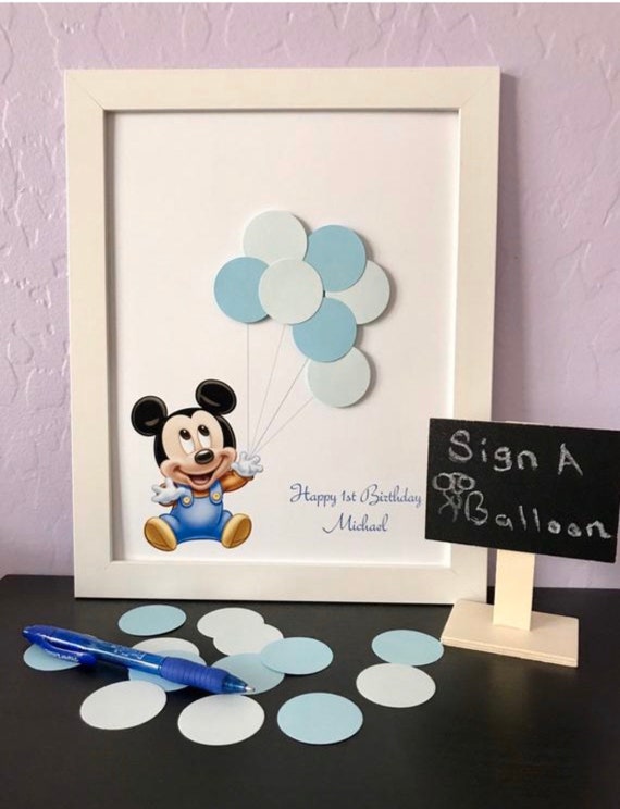 Mickey Guest Book Alternative Baby Shower Birthday Etsy