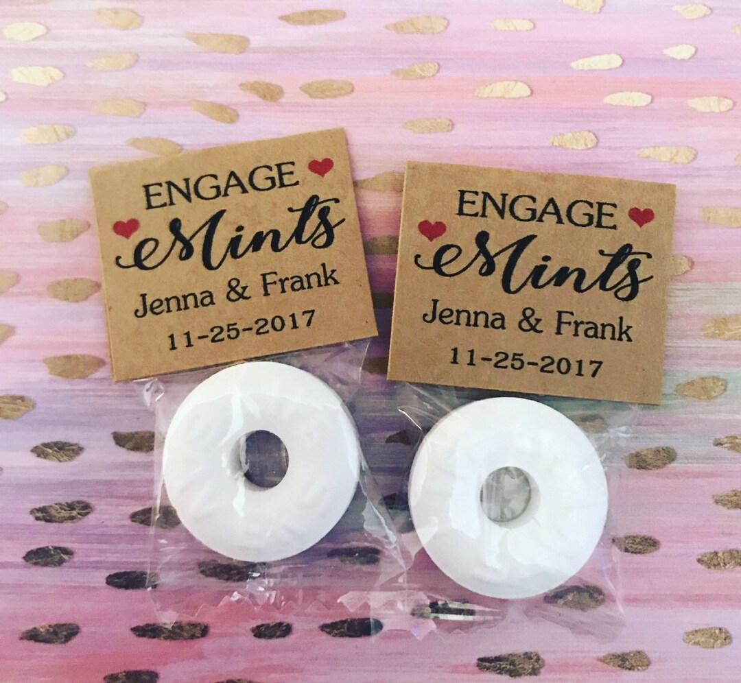 100 Engagement Party Favors, Engage Mints, Favors for Guests, Personalized, Engagement