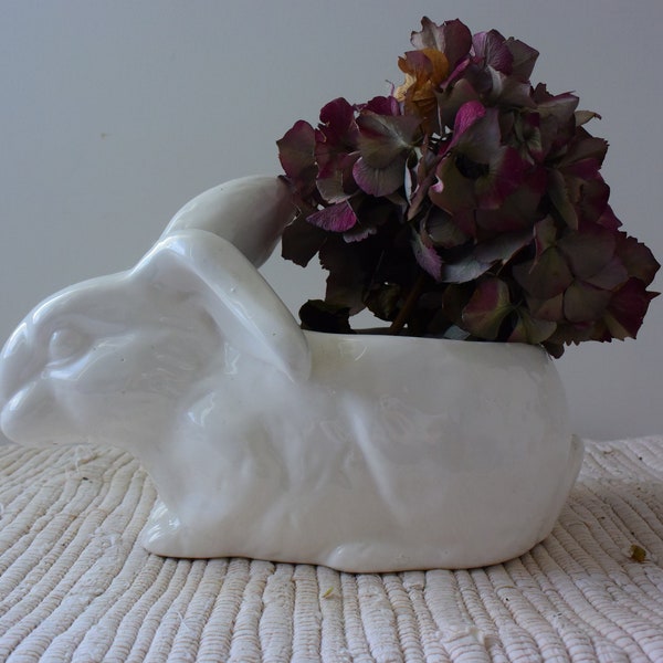 Cache pot porte plante zoomorphe lapin vintage décoration