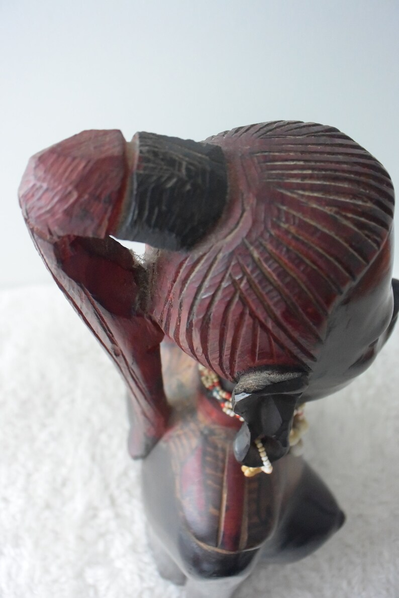 sculpture bust African woman in ebony statue bust woman Africa ART TRIBAL vintage