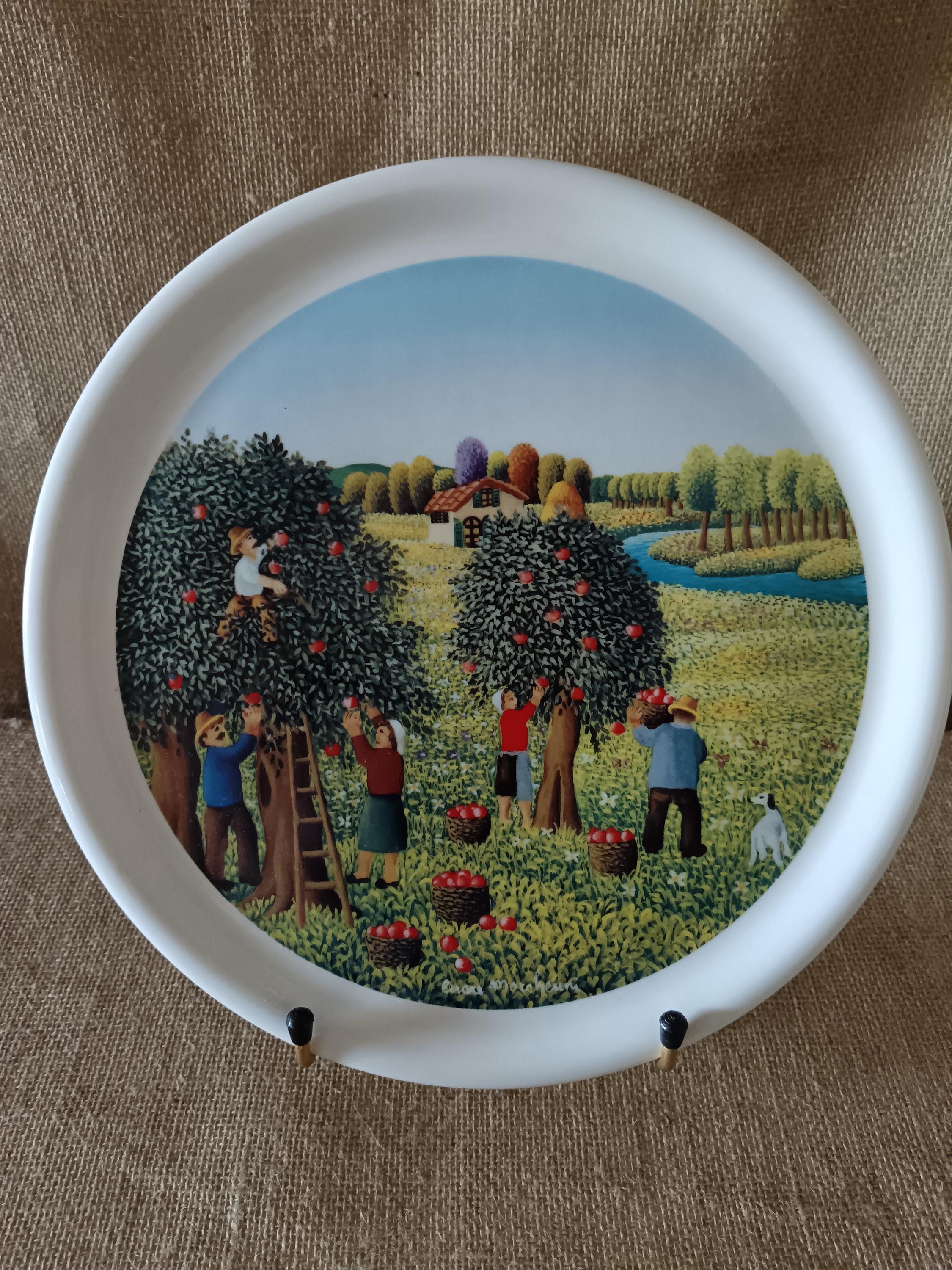 6 ASSIETTES PORCELAINE Apilco France Diametre 25 Cm EUR 12,00 - FR