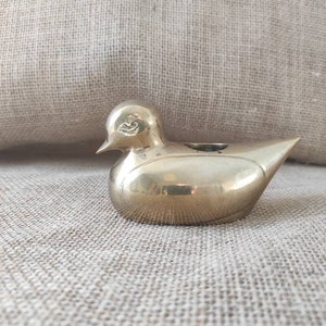 vintage zoomorphic brass duck candle holder