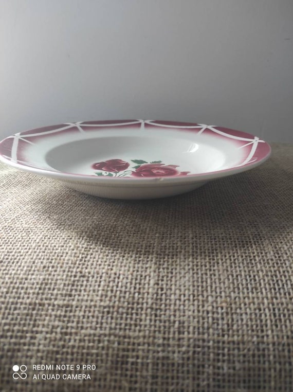 Digoin Sarreguemines Flat Round Hollow Ceramic Model CIBON - Etsy