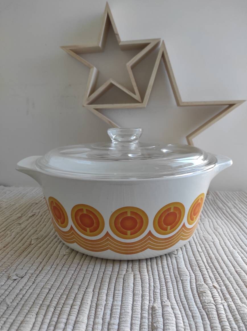 COCOTTE CUISSON PYROFLAM Electro Gaz 18,5 cm PV3 + Couvercle en verre Vintage EUR 25,00 - FR