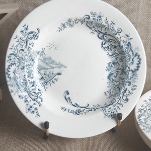 Old French flat plates in iron earth botanical floral decoration Paris
