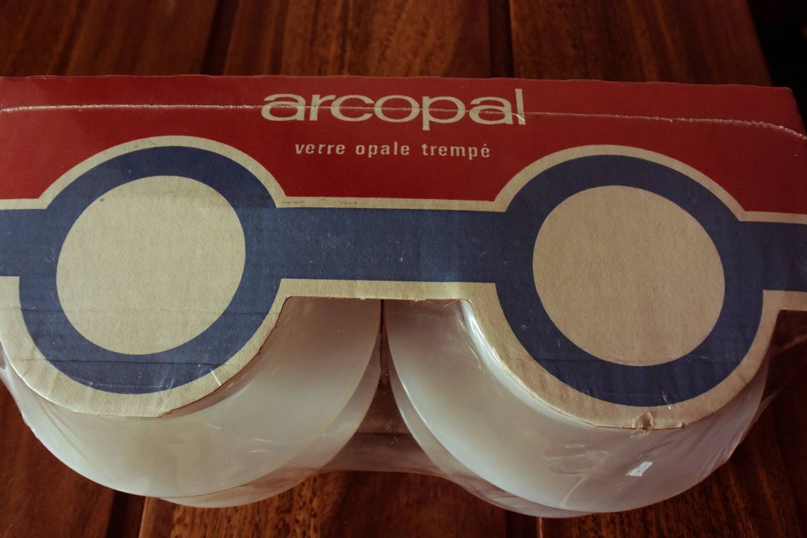 Service à Café Arcopal France Années 80 - Tasses Vintage Orange à Motifs Fleurs - Pour 8 Personnes