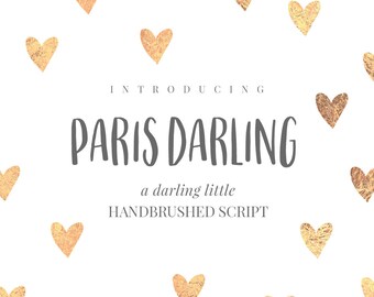Paris Darling Font - Handwritten font download -cute sweet tall san serif for Invitations, crafts, scrapbooking, design, greetings, logo