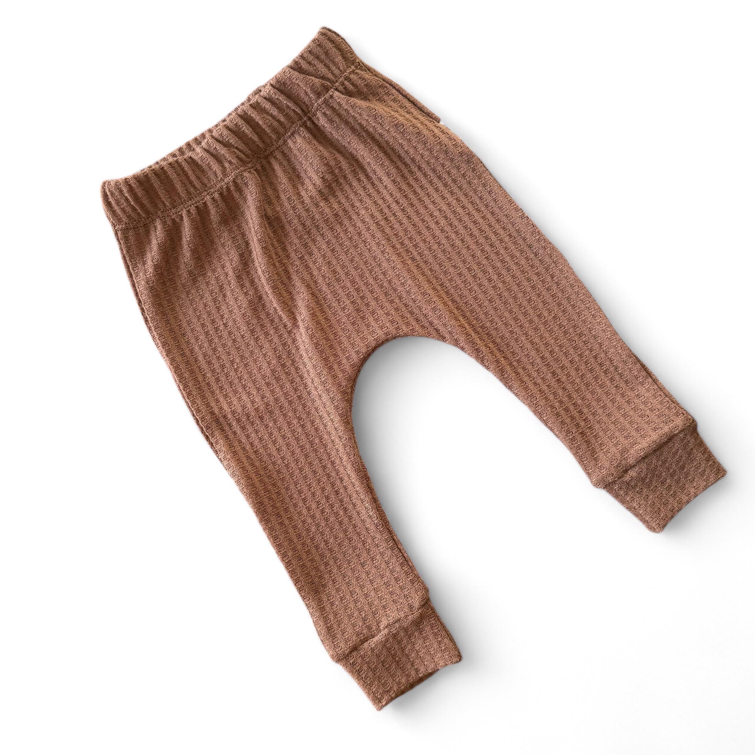 Brown waffle baby pants