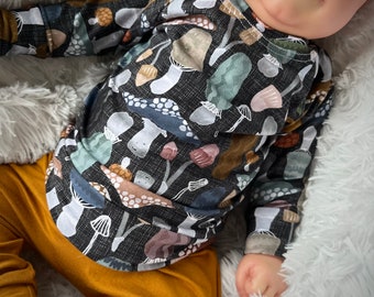 Camisa bebé manga larga algodón orgánico setas