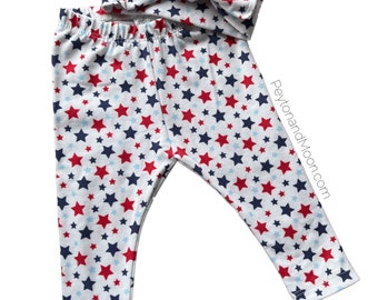 Red White Blue Baby Leggings 3-6 month