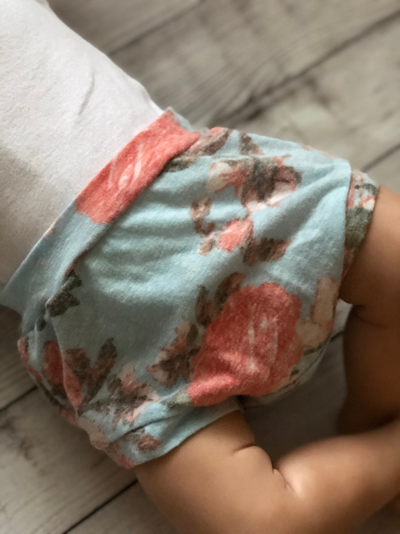Baby Shorties Floral Bummies Baby Blue Toddler Shorts