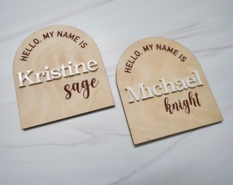 Personalized Baby Name Sign Wooden Nursery Decor Custom Birth Announcement Hello My Name Is Sign Baby Shower Gift Newborn Photo Prop Nursery