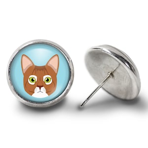 Boucles d&#39;Oreilles Abyssiniennes - Boucles d&#39;Oreilles Chat (Garantie à Vie) E0877