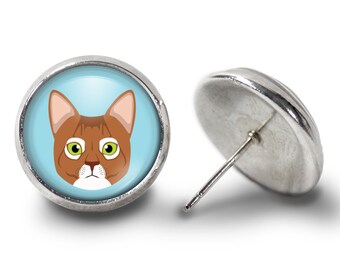 Abyssinian Earrings - Cat Earrings (Lifetime Guarantee) E0877