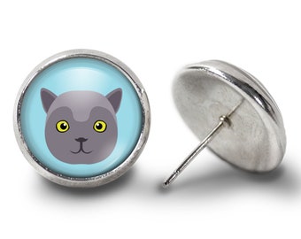 British Shorthair Earrings - Cat Earrings (Lifetime Guarantee) E0885