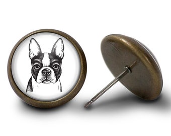 Boston Terrier Earrings - Dog Earrings (Lifetime Guarantee) E1383