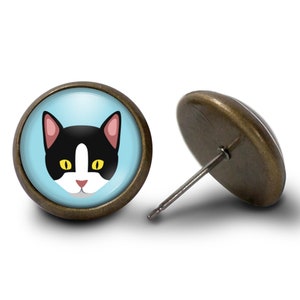 Boucles d&#39;oreilles Égée - Boucles d&#39;oreilles Chat (Garantie à Vie) E0878