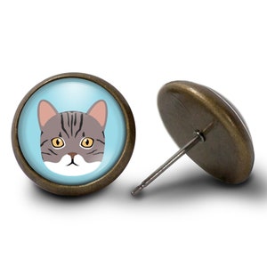 American Shorthair Earrings - Cat Earrings (Lifetime Guarantee) E0879