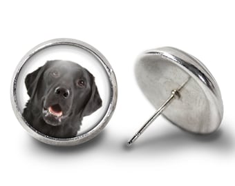 Schwarze Labrador Ohrringe - Labrador Ohrringe (Lebenslange Garantie) E0585