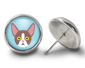 Cornish Rex Earrings - Cat Earrings (Lifetime Guarantee) E0889