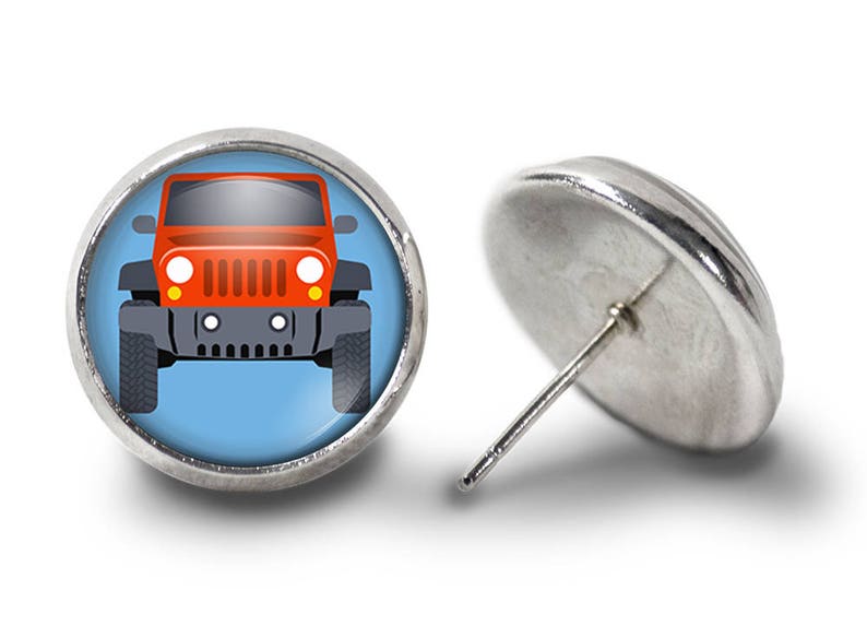 Off-Road 4x4 Jewelry for Her Pair Lifetime Guarantee E0906 Red 4x4 Earrings