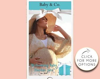 Baby & Co Baby Shower Snapchat Filter || Baby Boy Girl Snapchat Geofilter Tiffany's Pink Blue Gender Reveal Gold Rose Gold Silver