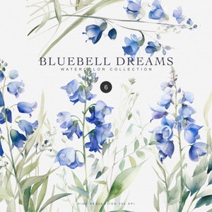 Bluebell Clipart - Aquarell wilde Blumen Clipart - Aquarell romantische png florale Clipart - florale vorgefertigte Clipart - Hochzeit Clipart