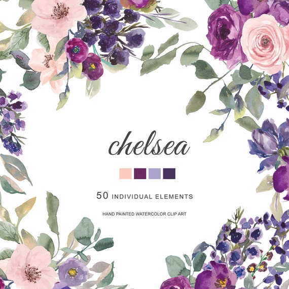 watercolor plum lavender blush