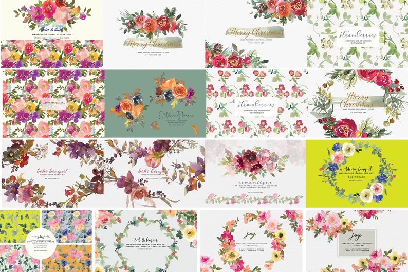 Download Clipart Bundle Floral Graphics 60 Listings 40 Collections Extended Commercial License B7 Clip Art Paper Party Kids Jewellerymilad Com