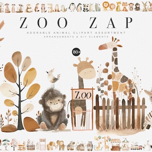 aquarel dierentuin dieren clipart bundel, kwekerij clipart, krokodil, schattige giraffe clipart, aap clipart, zebra clipart, koala png, witte beer