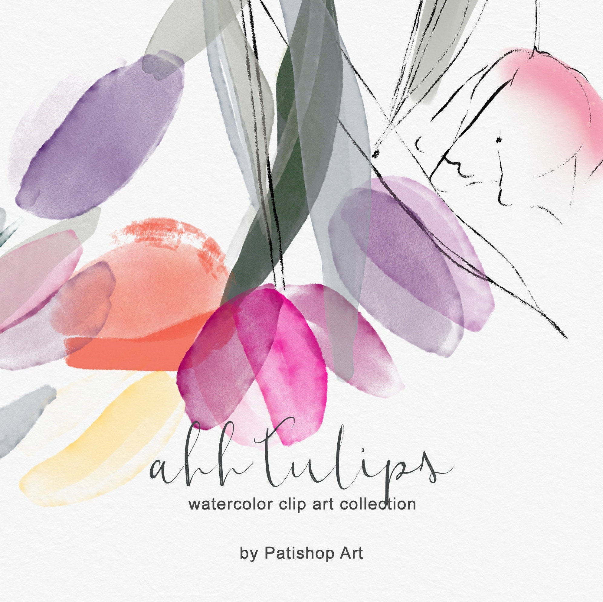 Watercolor Tulip Clipart - Tulips Clipart - Spring Clipart - Spring ...