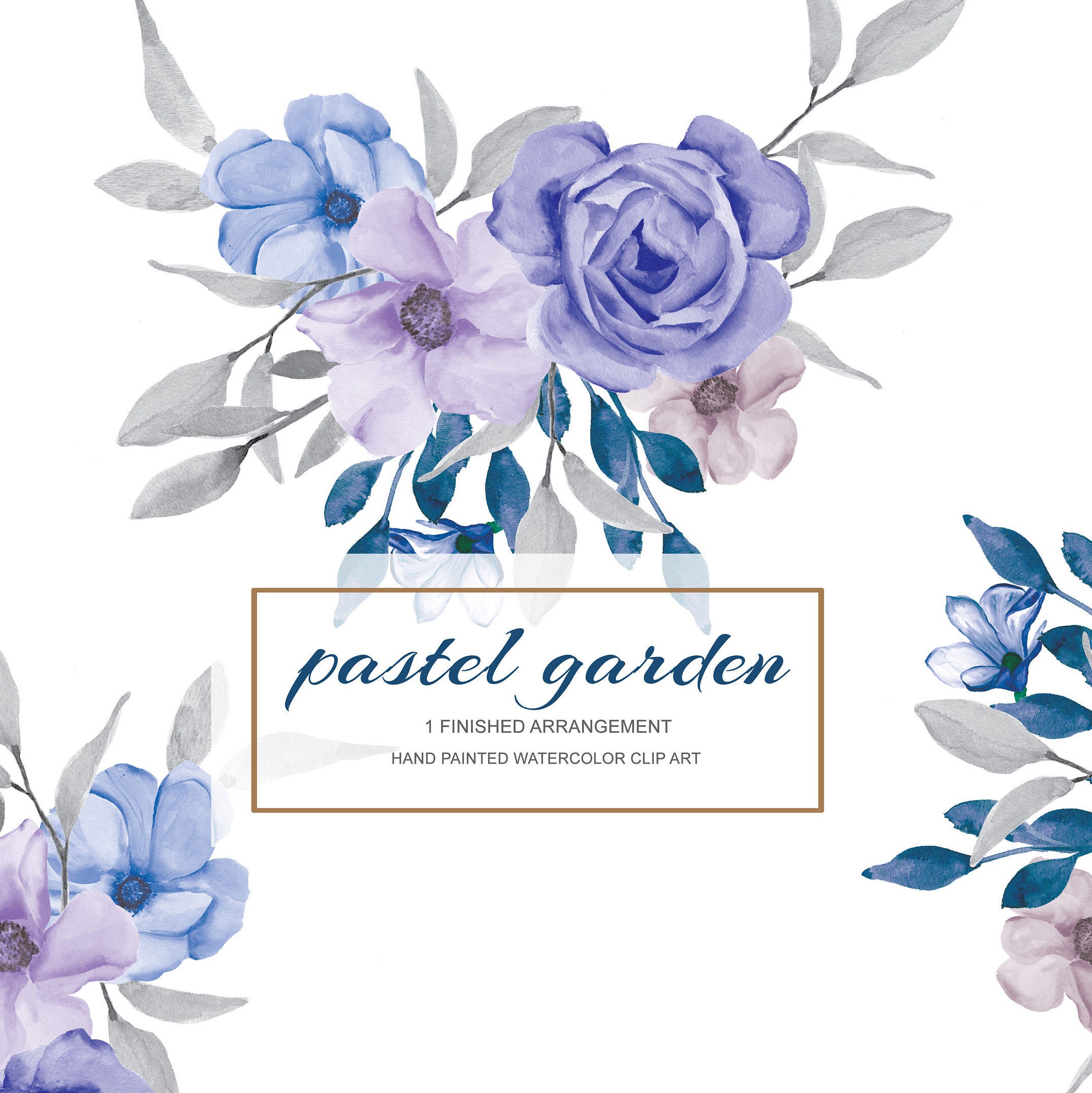 Pastel Garden* Watercolor Flower Clipart One Arrangement Hand Painted…