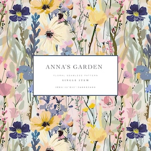 Blumen Muster - weiche Blumen wiederholen Design - Stoff Design - floraler Hintergrund jpeg - adretter Muster - wiederholen Sie die handgemalten Blumen