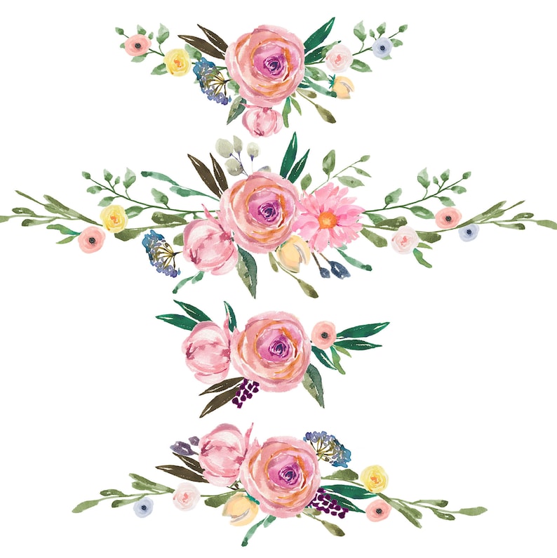 Download Watercolor Floral Arrangements Clipart Rustic Flowers ...