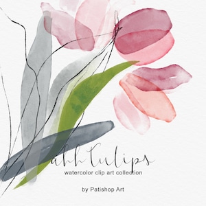 watercolor tulip clipart - tulips clipart - spring clipart - spring tulips - floral clipart - premade wedding clipart - Mother's Day png