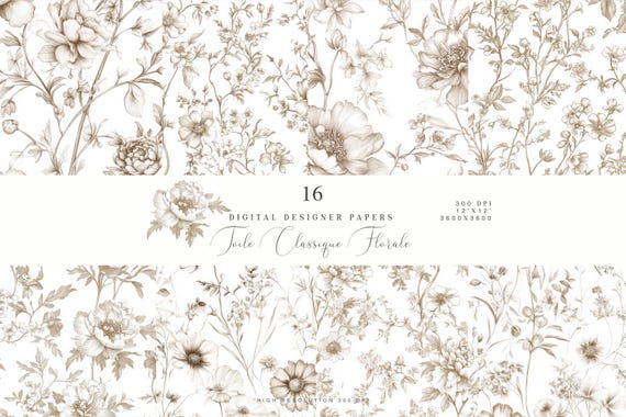 chinoiserie floral patterns seamless, sepia vintage toile motifs, wildflower botanical prints for elegant wallpaper textiles,vintage pattern