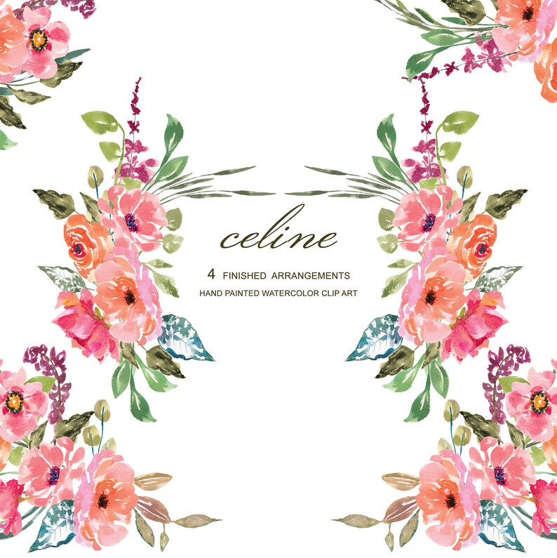 watercolor rustic flower clipart