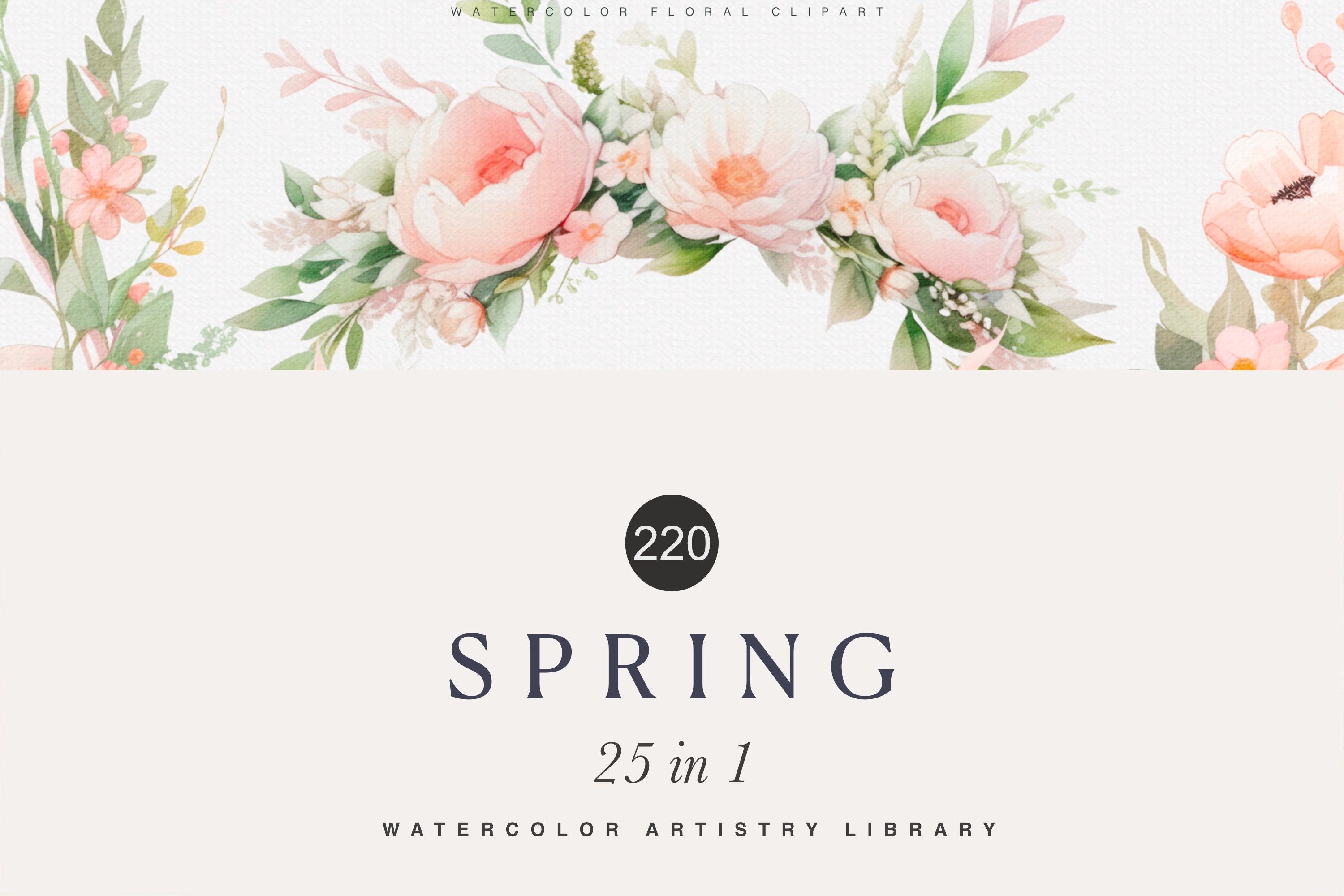 Spring Flowers Clipart Bundle - Floral Clipart Bundle - Watercolor ...